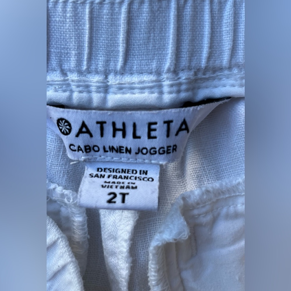 Women's Athleta Cabo linen jogger  pants white 2T - Picture 3 of 4